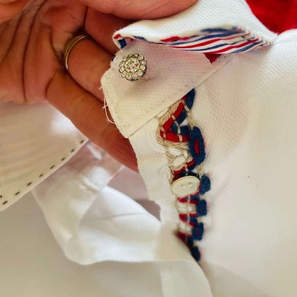 Schneider Salzburg White Button Up Blouse with Embroidered Trim - Picture 6 of 14